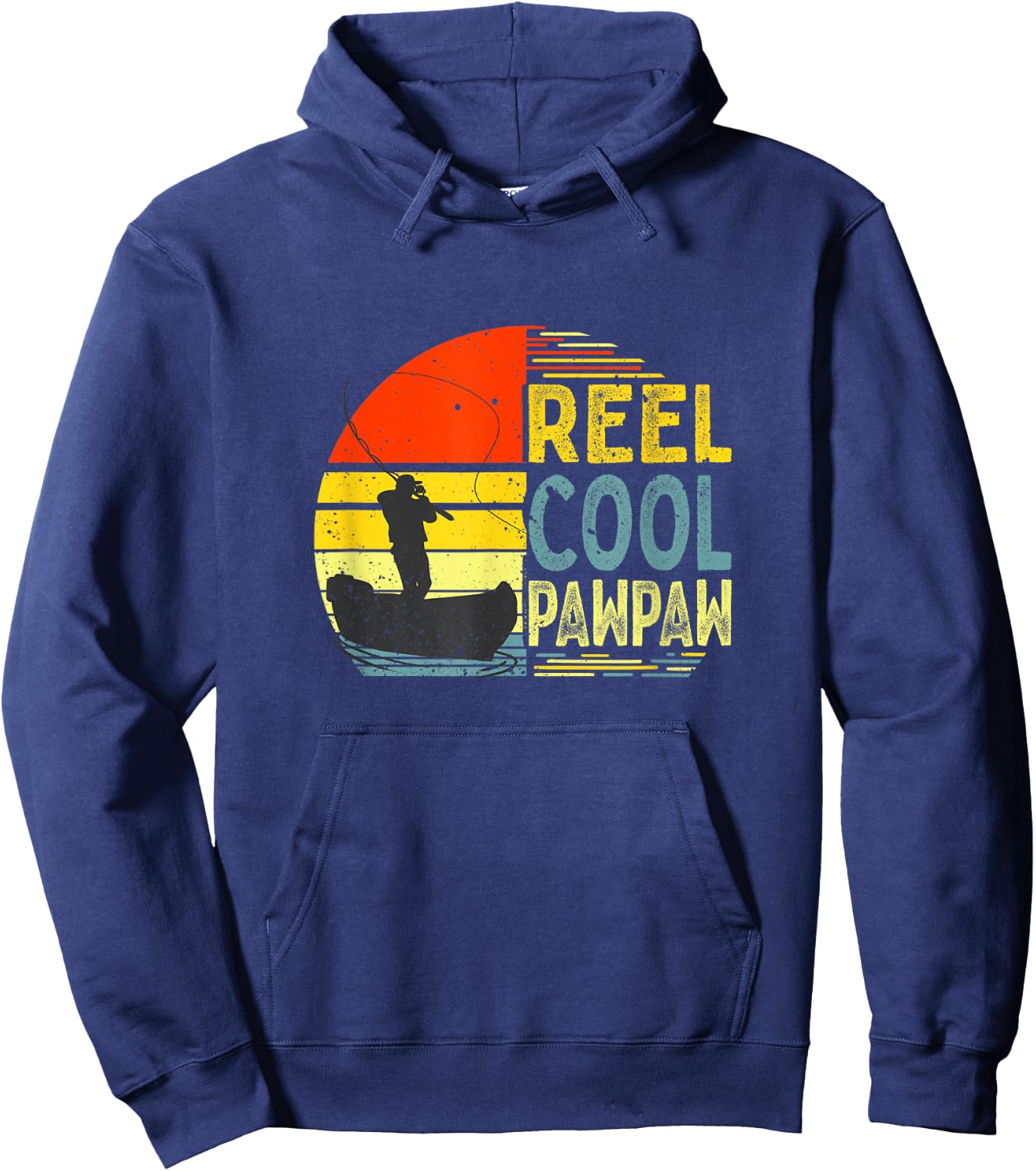 Reel Cool PawPaw Fishing Grandpa Funny Christmas Fathers Day Hoodie - Hoodie | Navy
