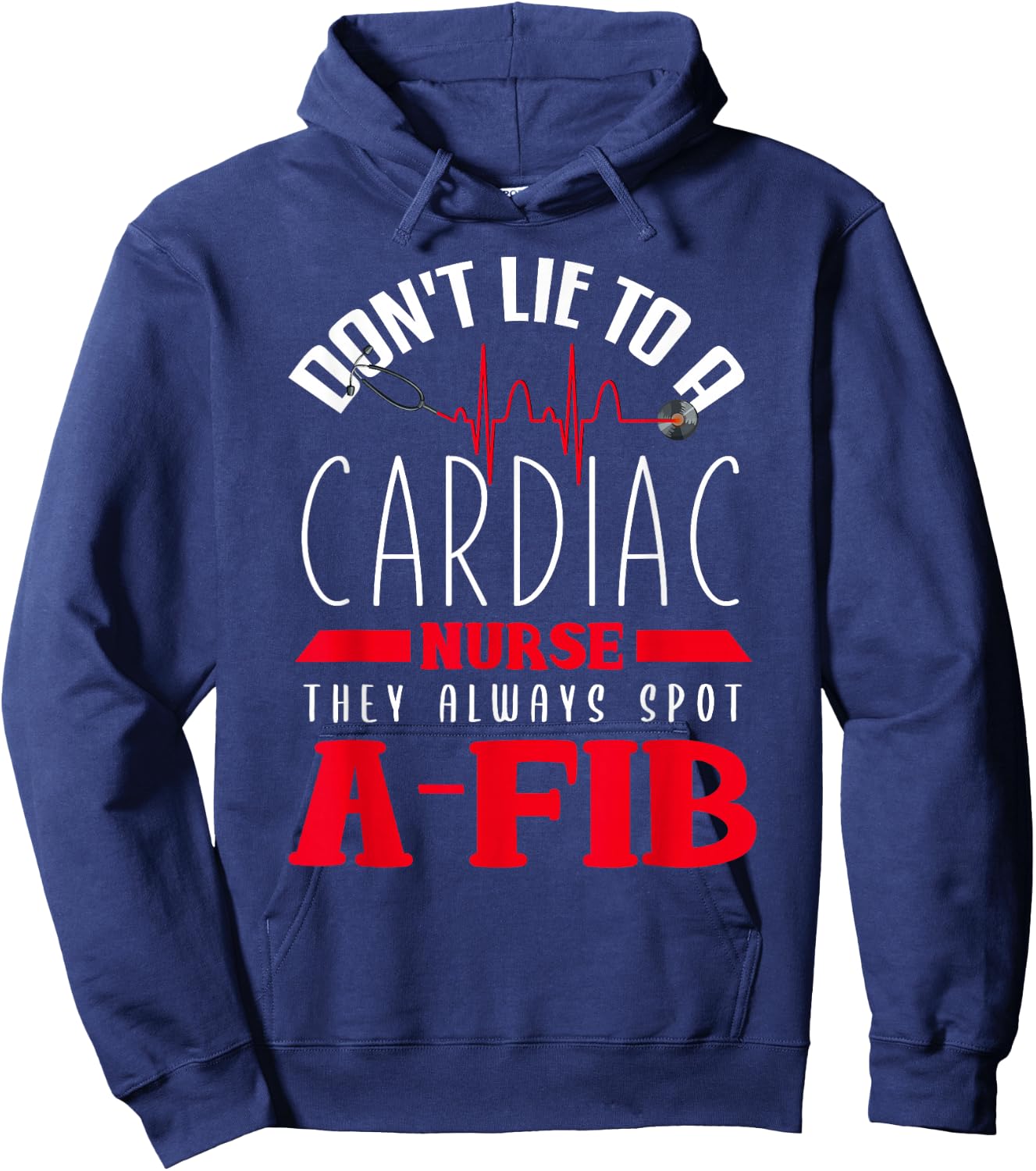 Funny Cardiac Nurse Shirt Joke Cardiology Nursing Cathlab Hoodie - Hoodie | Navy