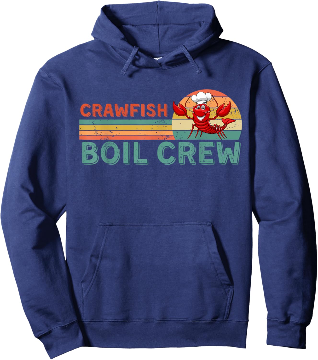 Retro Crawfish Boil Crew Gift -Crayfish/Crawdad/Mudbug Lover Hoodie - Hoodie | Navy