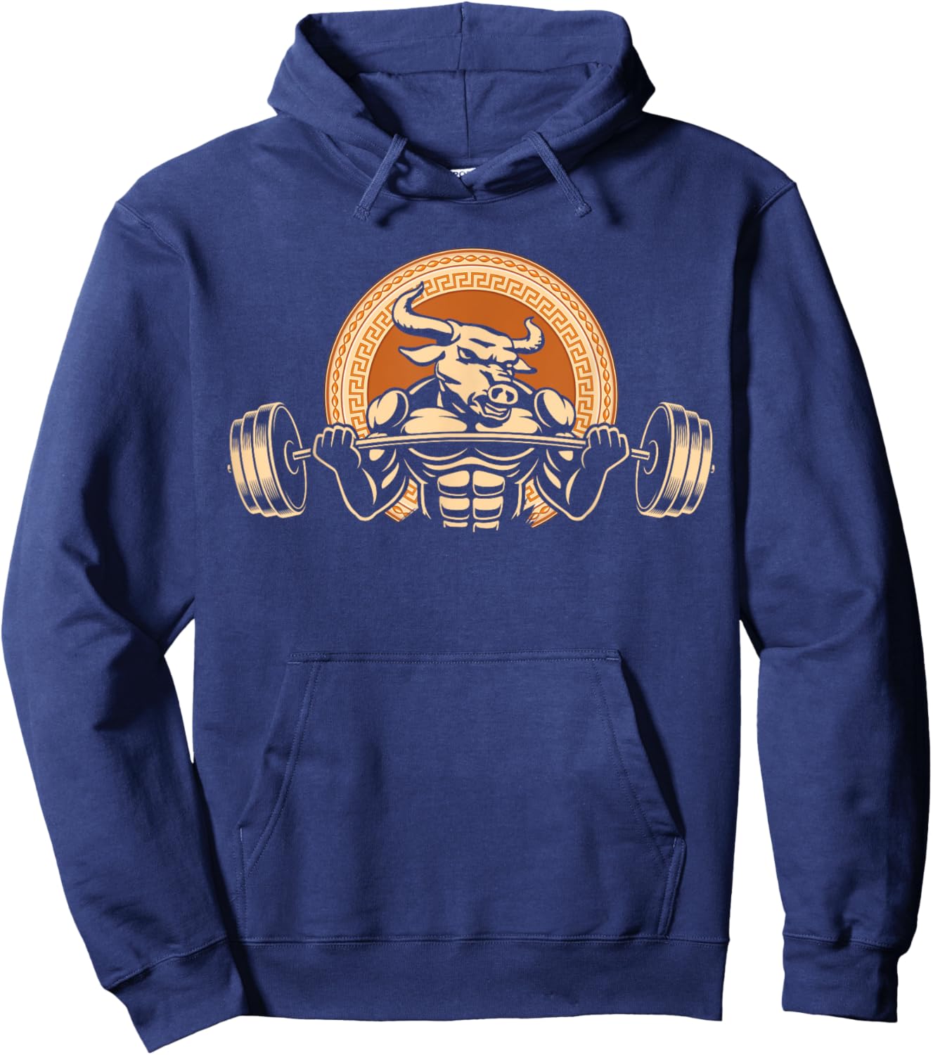 Minotaur Lifts Weights, Fitness Workout at Gym - Minotaur Hoodie - Hoodie | Navy