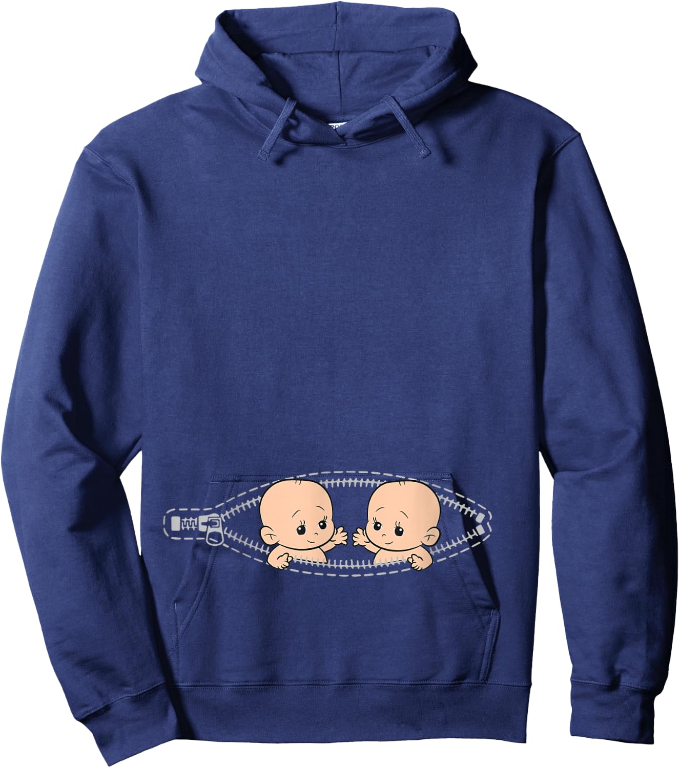Funny Mom of Twin Pregnancy Announcement Twins Mom Small Hoodie - Hoodie | Navy