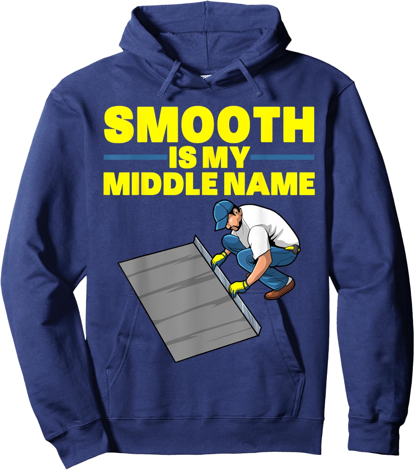 Funny Concrete Finisher Art Men Dad Smooth Concrete Finisher Hoodie - Hoodie | Navy