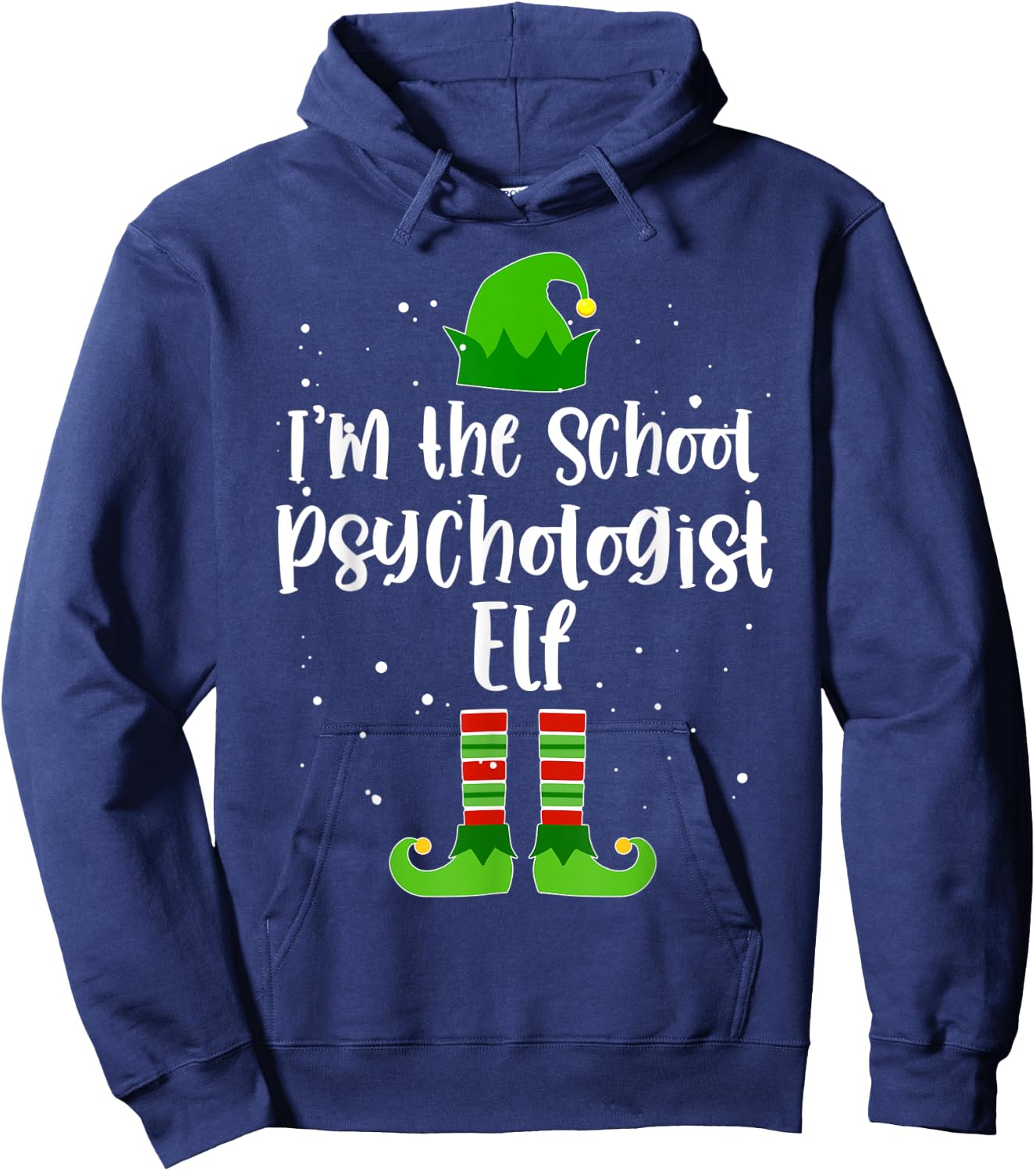 School Psychologist Elf Matching Family Christmas Costume Hoodie - Hoodie | Navy