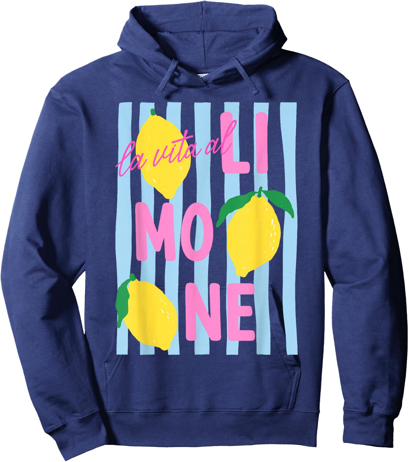 La Vita al Limone Funny Italian Lemon Fruit Summer Aesthetic Hoodie - Hoodie | Navy