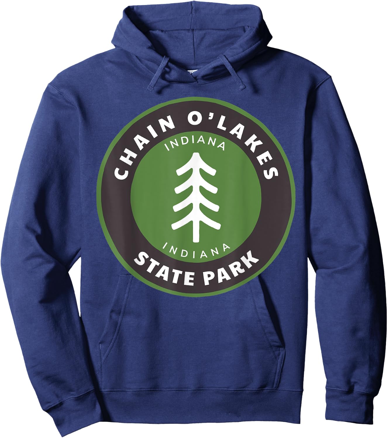 Chain O Lakes State Park Indiana Outdoors IN Forest Badge Hoodie - Hoodie | Navy