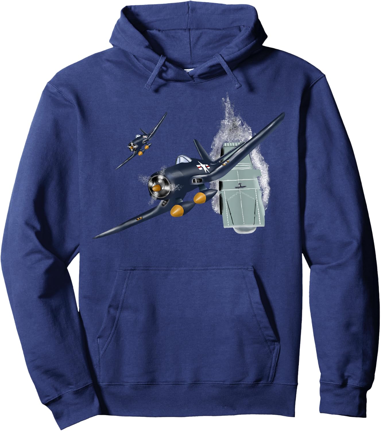 Military F&L Design Co. WW2 Planes Warbirds F4U Corsair Aircraft Carrier Hoodie - Hoodie | Navy