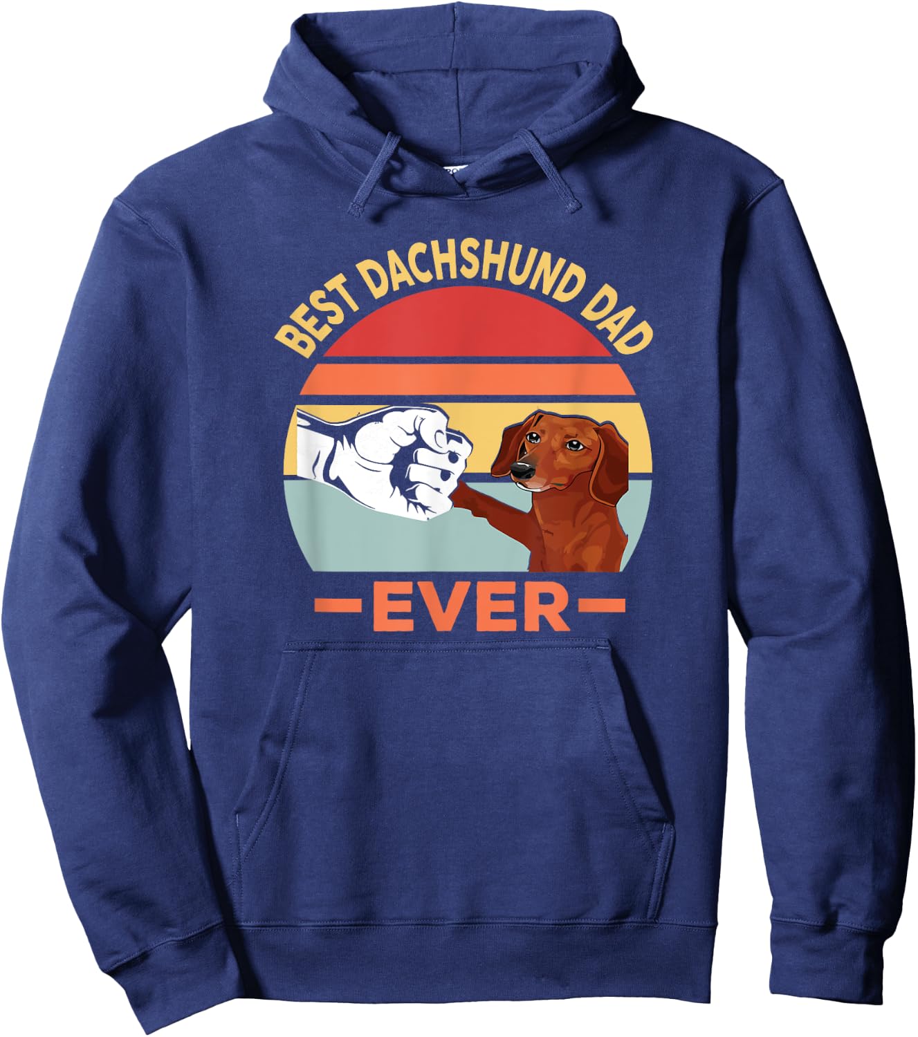 Best Dachshund Father of All Time Funny Dog Design Men Hoodie - Hoodie | Navy