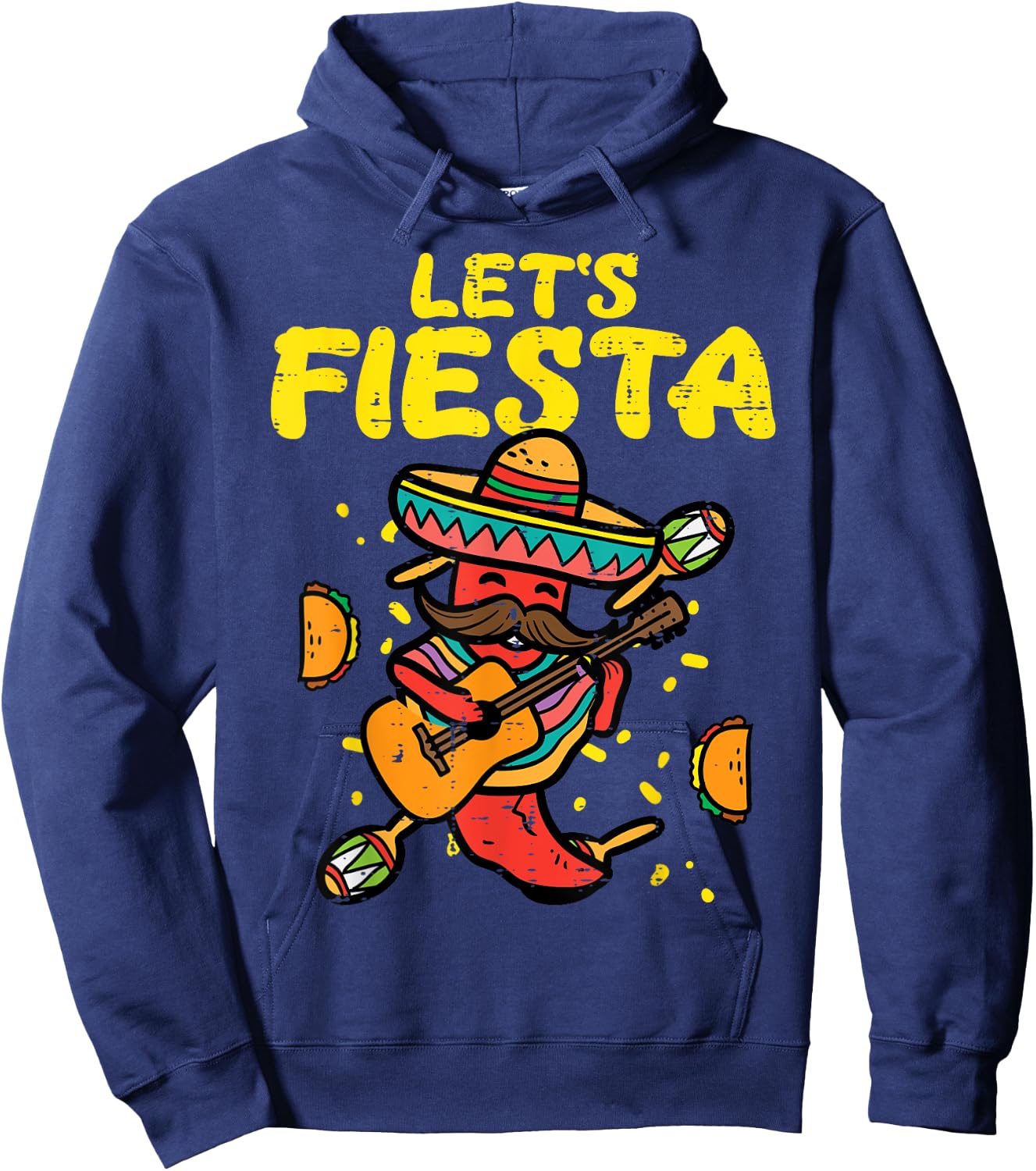 Let's Fiesta Jalapeno Funny Cinco De Mayo Mexican Party Hoodie - Hoodie | Navy