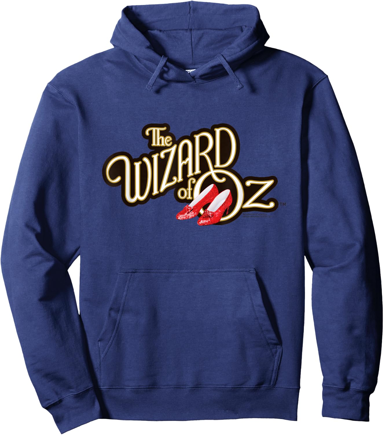 Wizard of Oz Logo with Ruby Slippers Vintage Classic Movie Hoodie - Hoodie | Navy