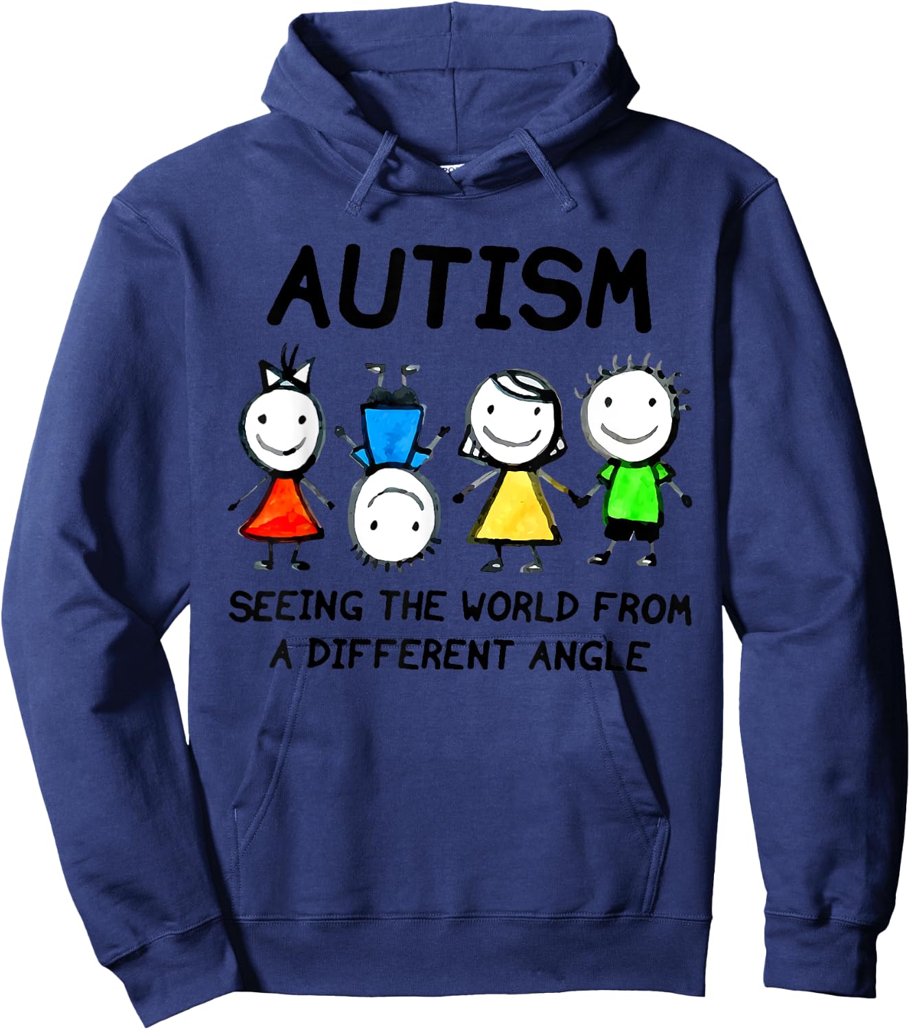 Autism Seeing The World From A Different Angle Autism Gifts Hoodie - Hoodie | Navy