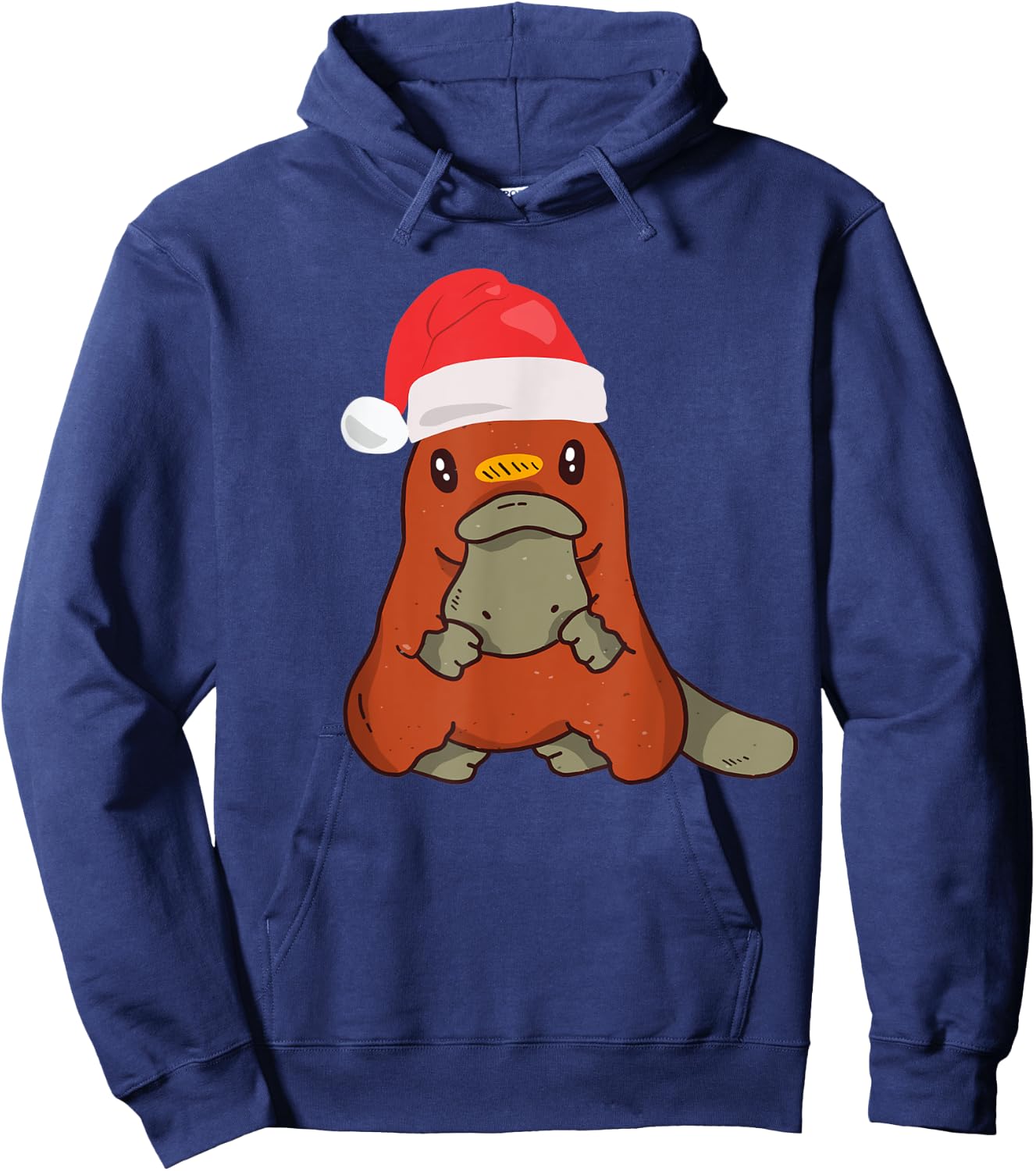 Platypus Christmas Australian Animal Xmas Santa Hat Hoodie - Hoodie | Navy