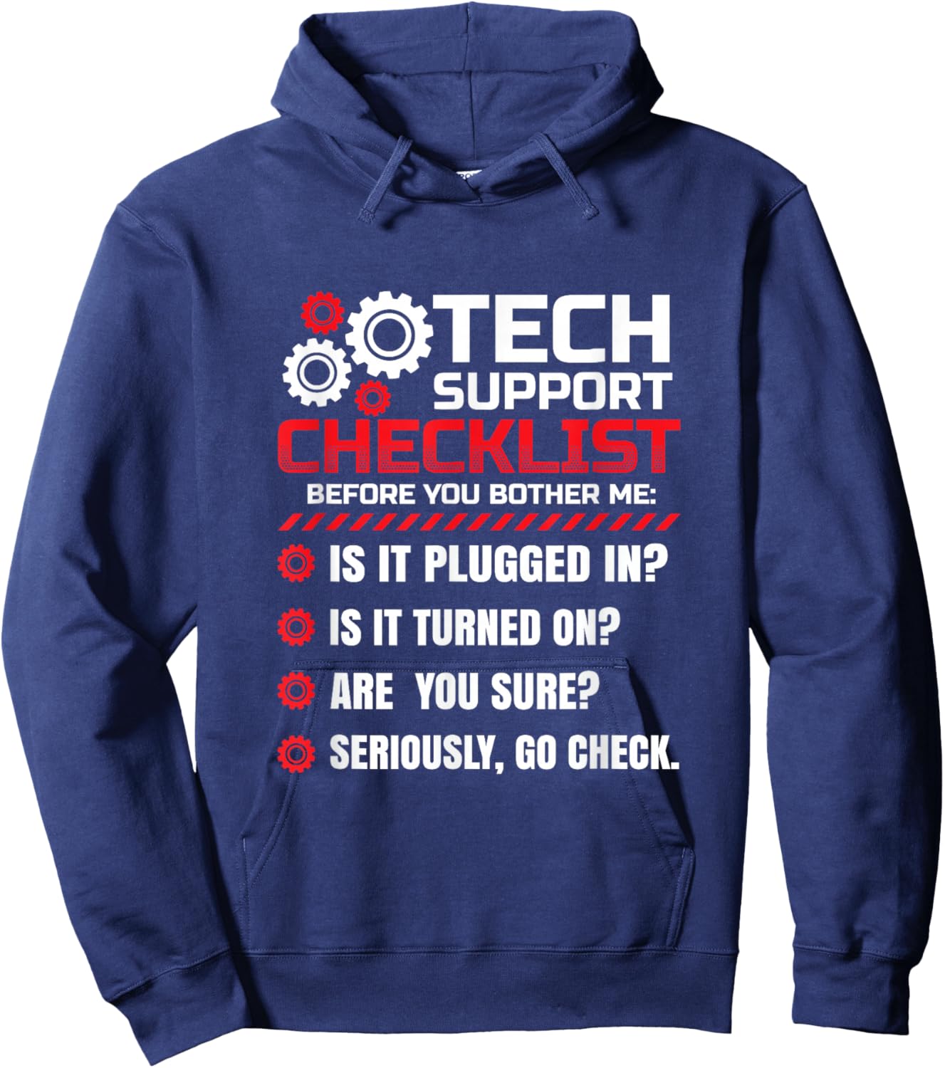 Funny Tech Support Checklist Helpdesk Hoodie - Hoodie | Navy