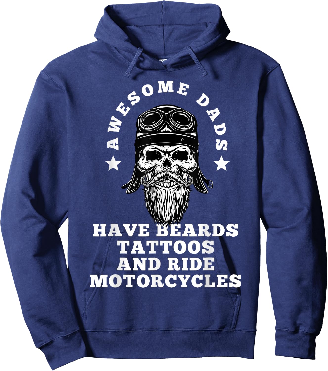 Awesome Dads Have Tattoos And Beards And Ride Motorcycle Men Hoodie - Hoodie | Navy