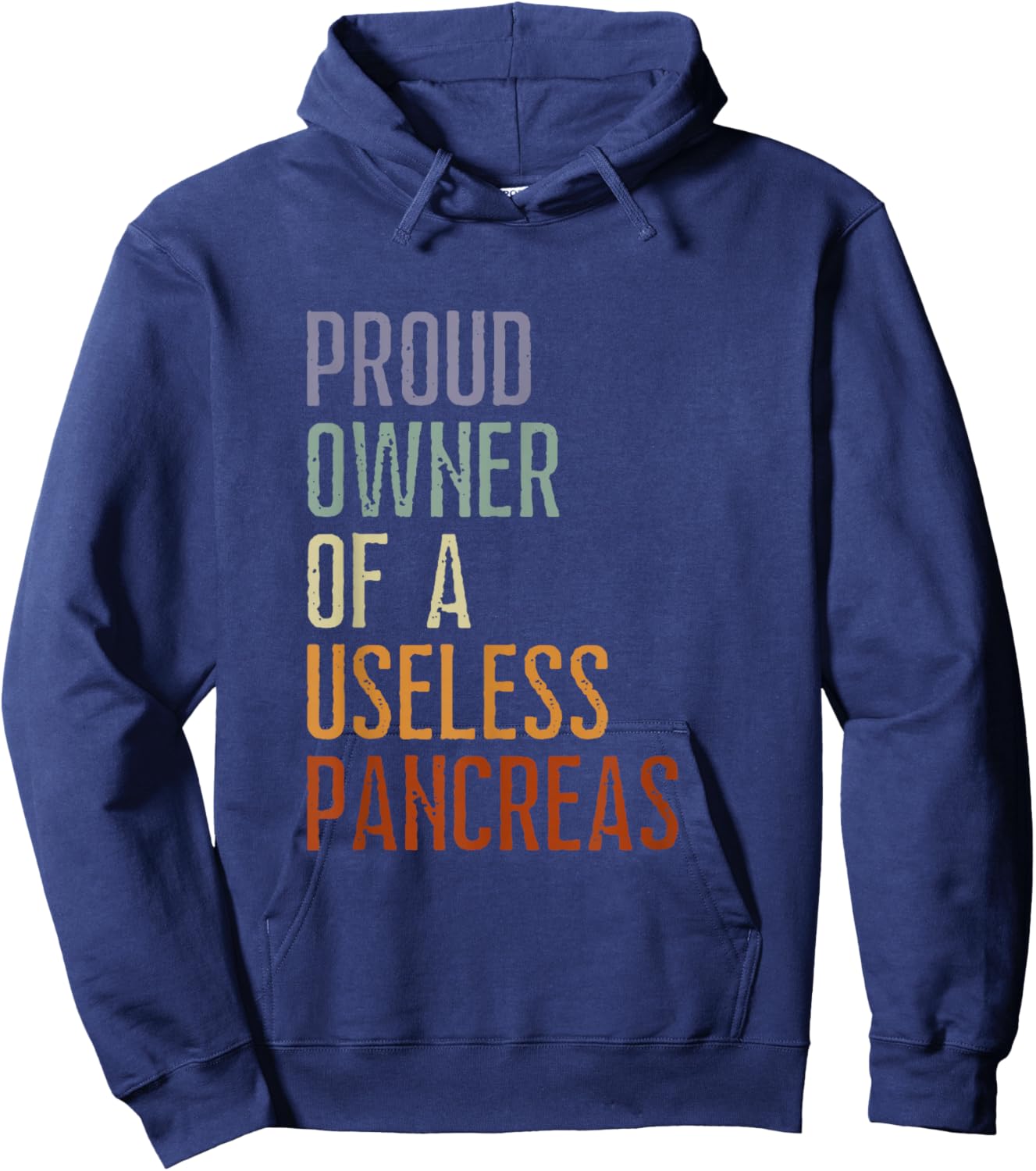 Proud Owner Of A Useless Pancreas Vintage Diabetic Gift Hoodie - Hoodie | Navy