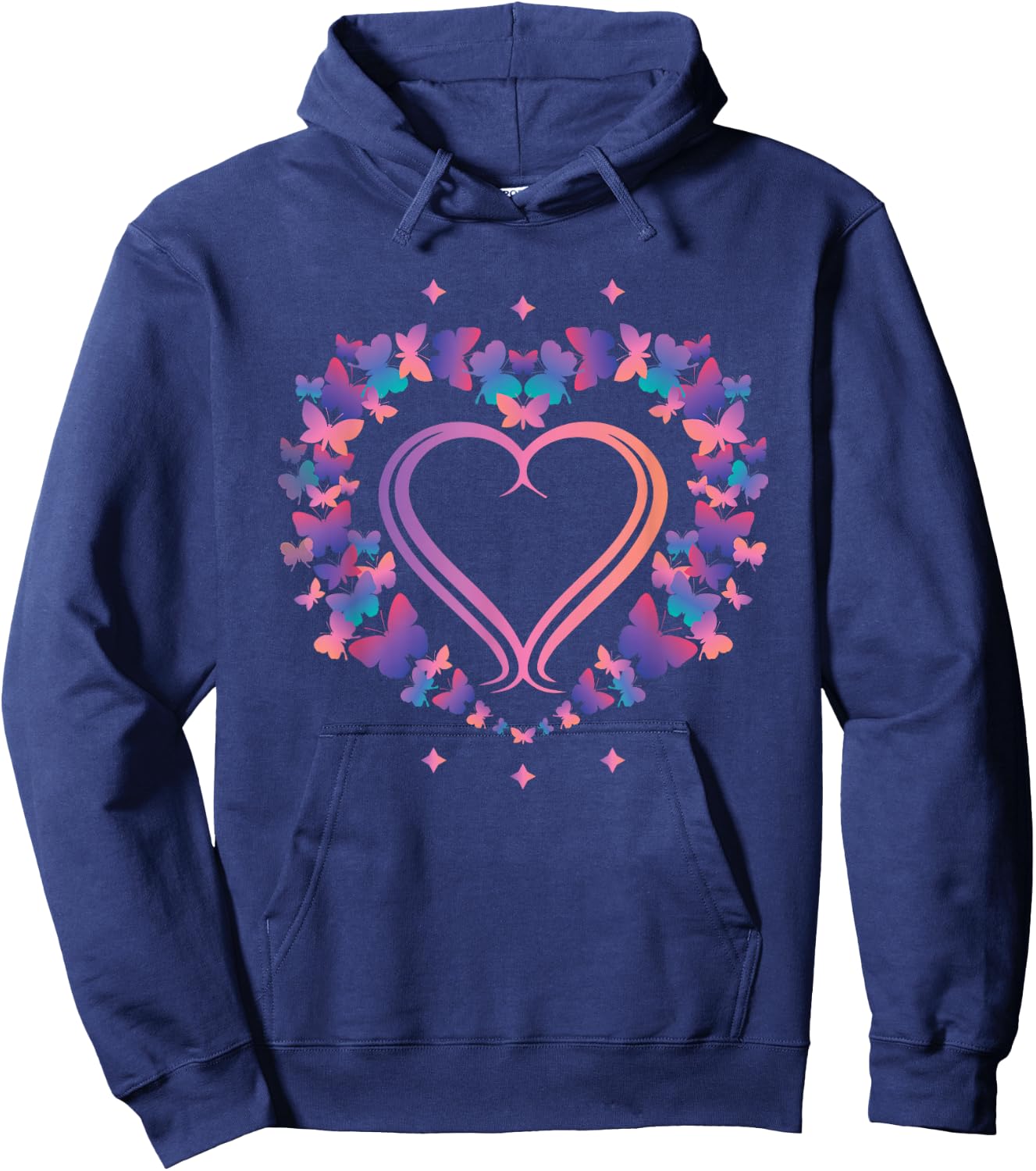 Heart Shaped Butterfly Hoodie - Hoodie | Navy