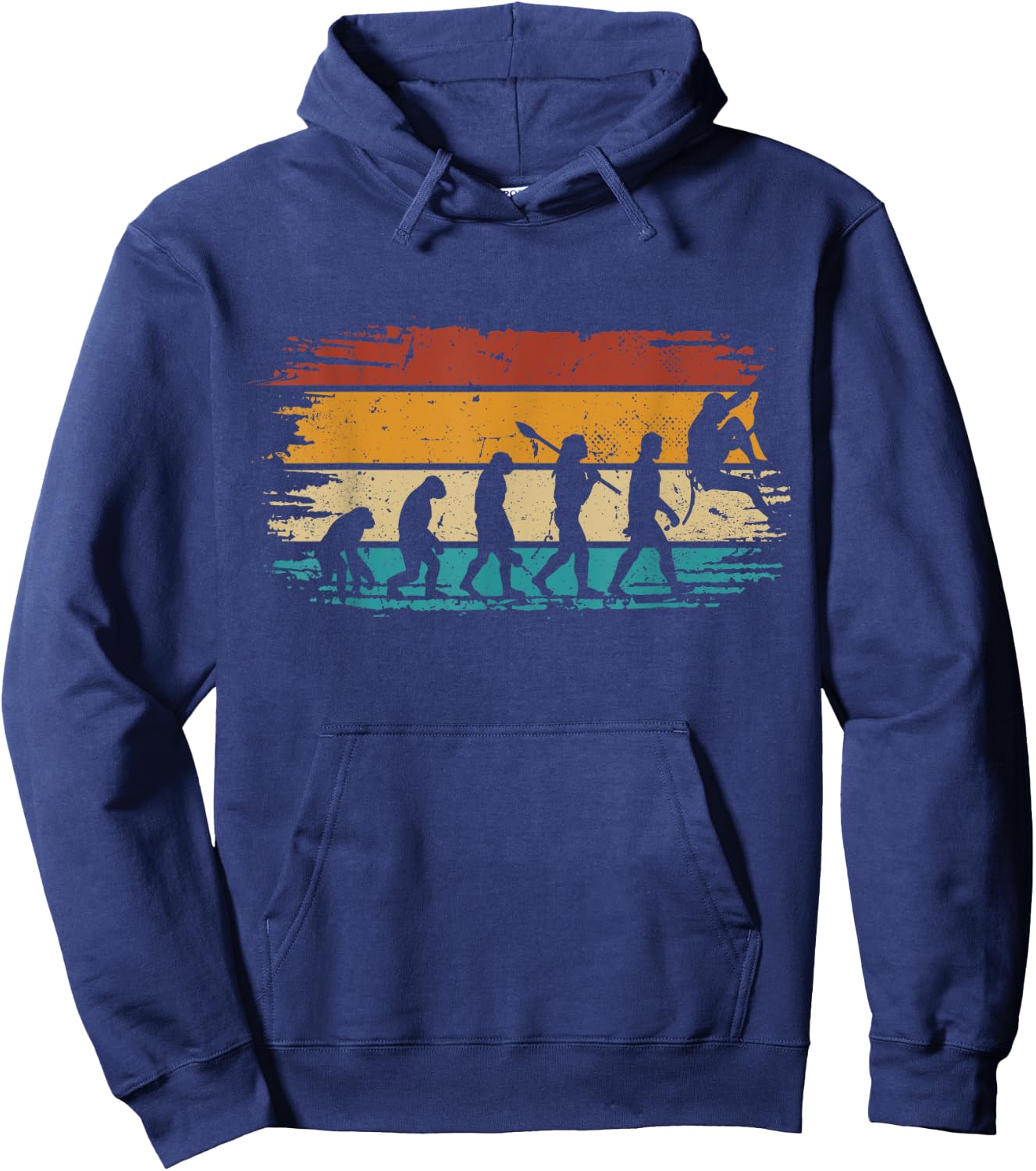 Bouldering Evolution Retro Mountain Climbing Evolution Hoodie - Hoodie | Navy