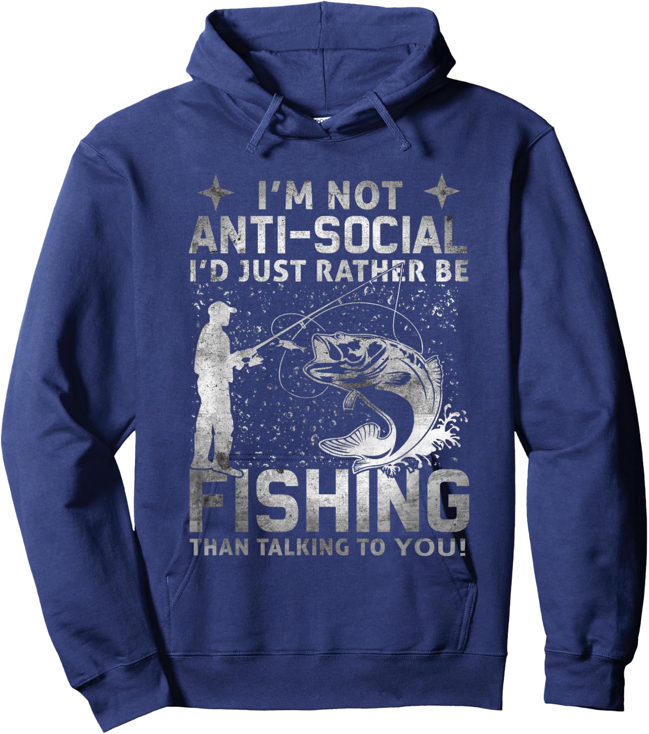 Really! - I'm Not Anti-Social I'd Just Rather Be Fishing Hoodie - Hoodie | Navy