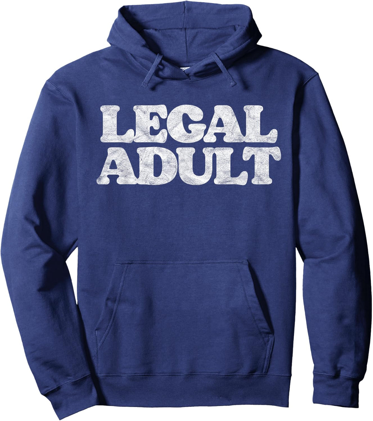 Legal Adult Funny Adulting Simple Grown-Up Distressed Retro Hoodie - Hoodie | Navy