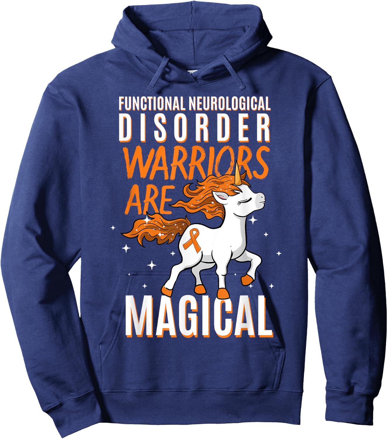 Functional Neurological Disorder Warrior Awareness Unicorn Hoodie - Hoodie | Navy