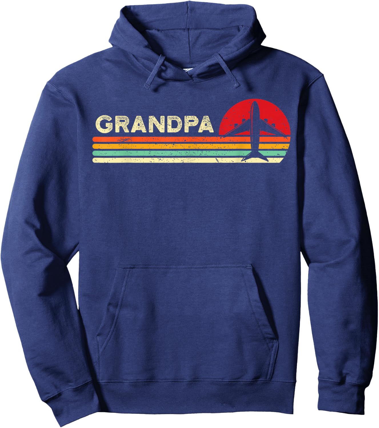 Grandpa Pilot Gifts Grandfather Aviation Airplane Flying Hoodie - Hoodie | Navy