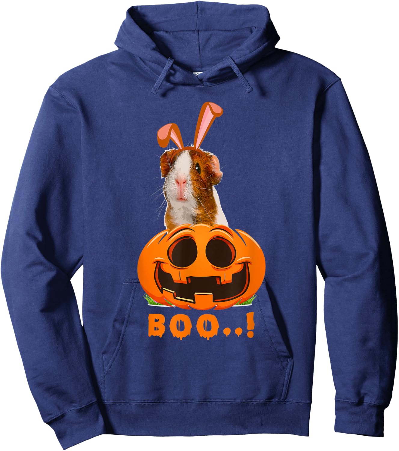 Cute Monster Guinea Pig Lovers Boo Halloween Pumpkin Costume Hoodie - Hoodie | Navy