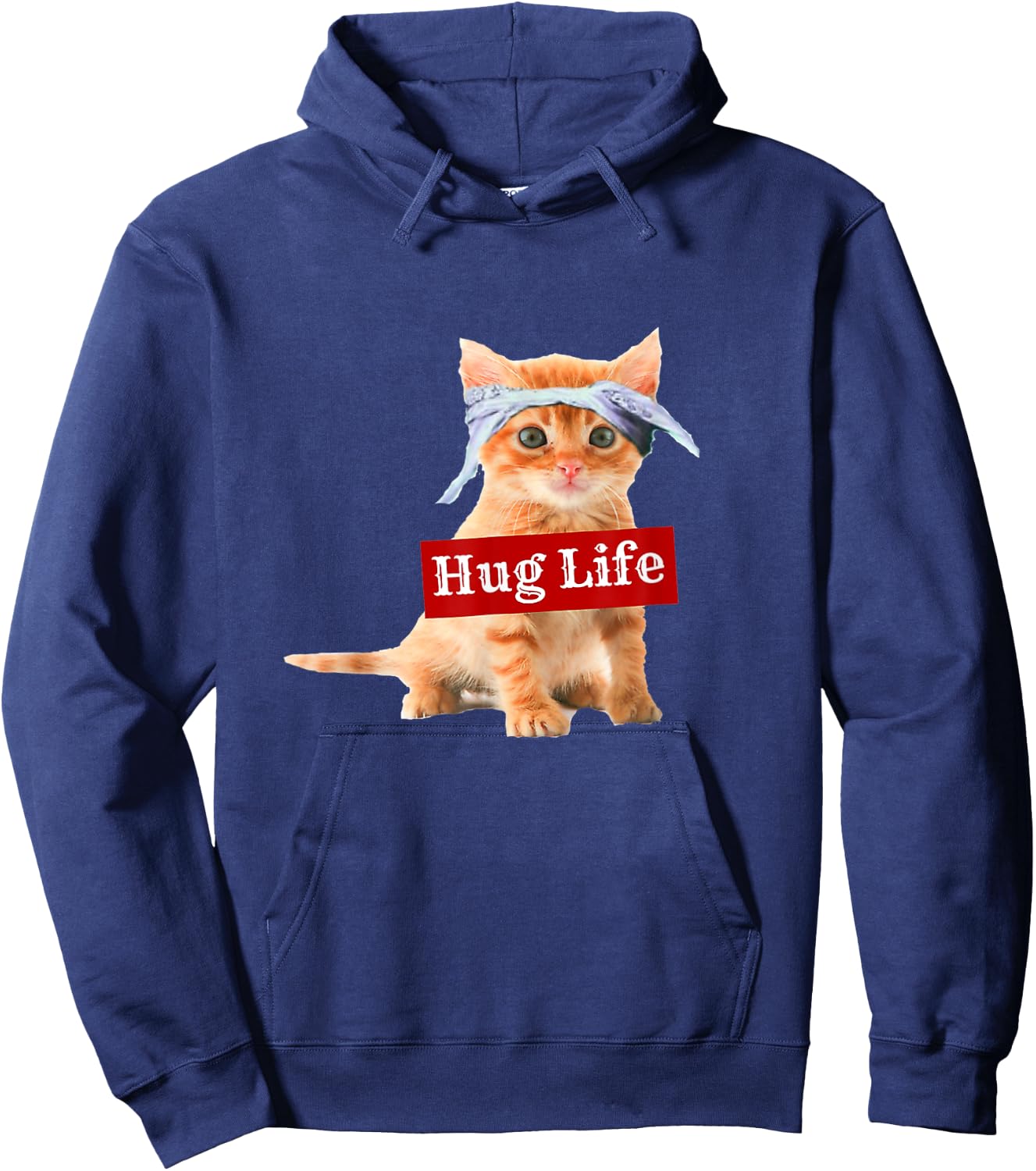 Hug life kitty cat thug gansta kitten kitteh funny Women Hoodie - Hoodie | Navy