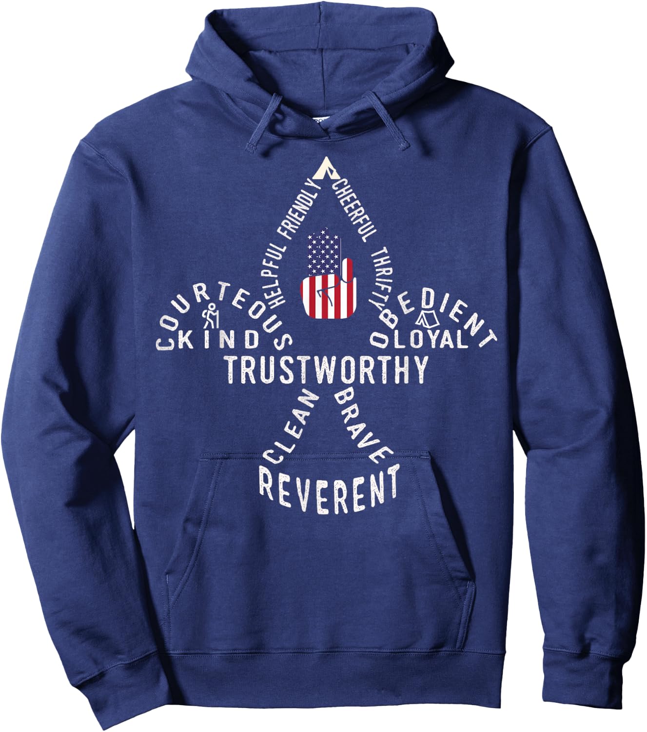 America Flag Scouting Law Hoodie - Hoodie | Navy