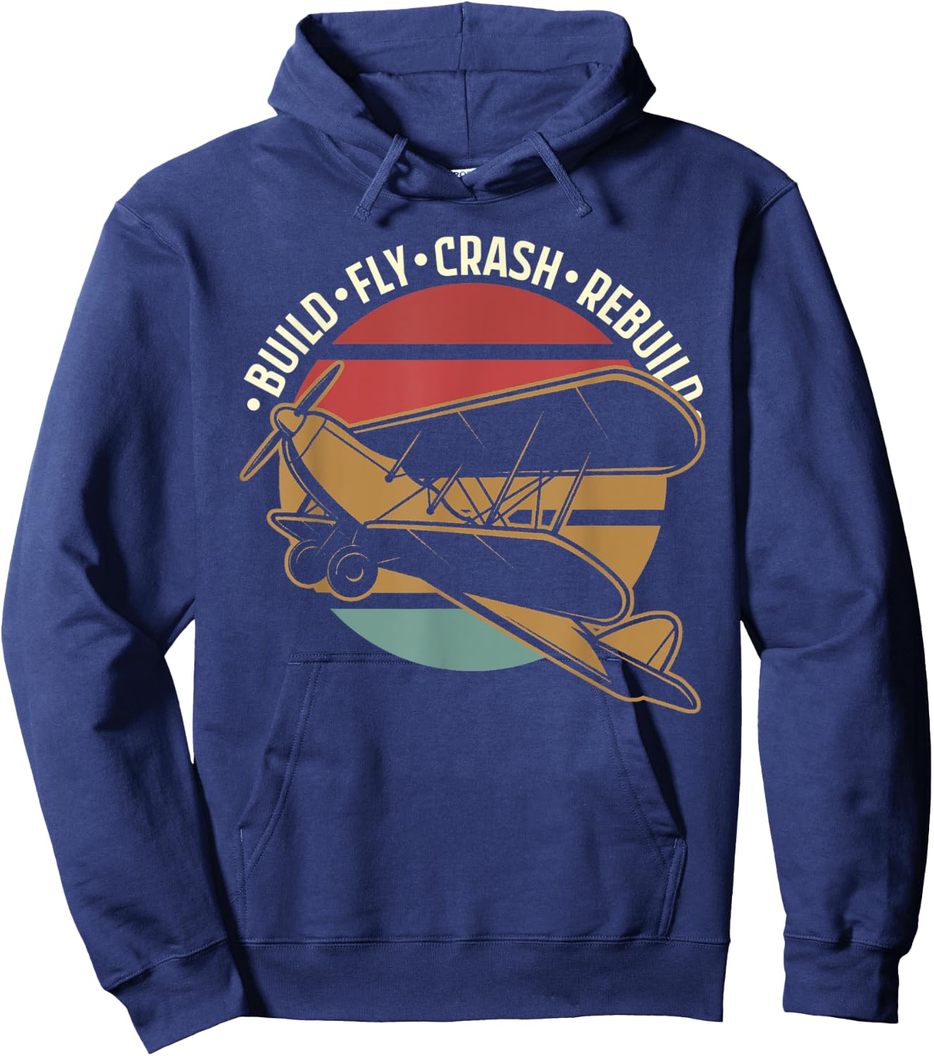 RC Plane - Model Aircraft - Build Fly Crash Rebuild Hoodie - Hoodie | Navy
