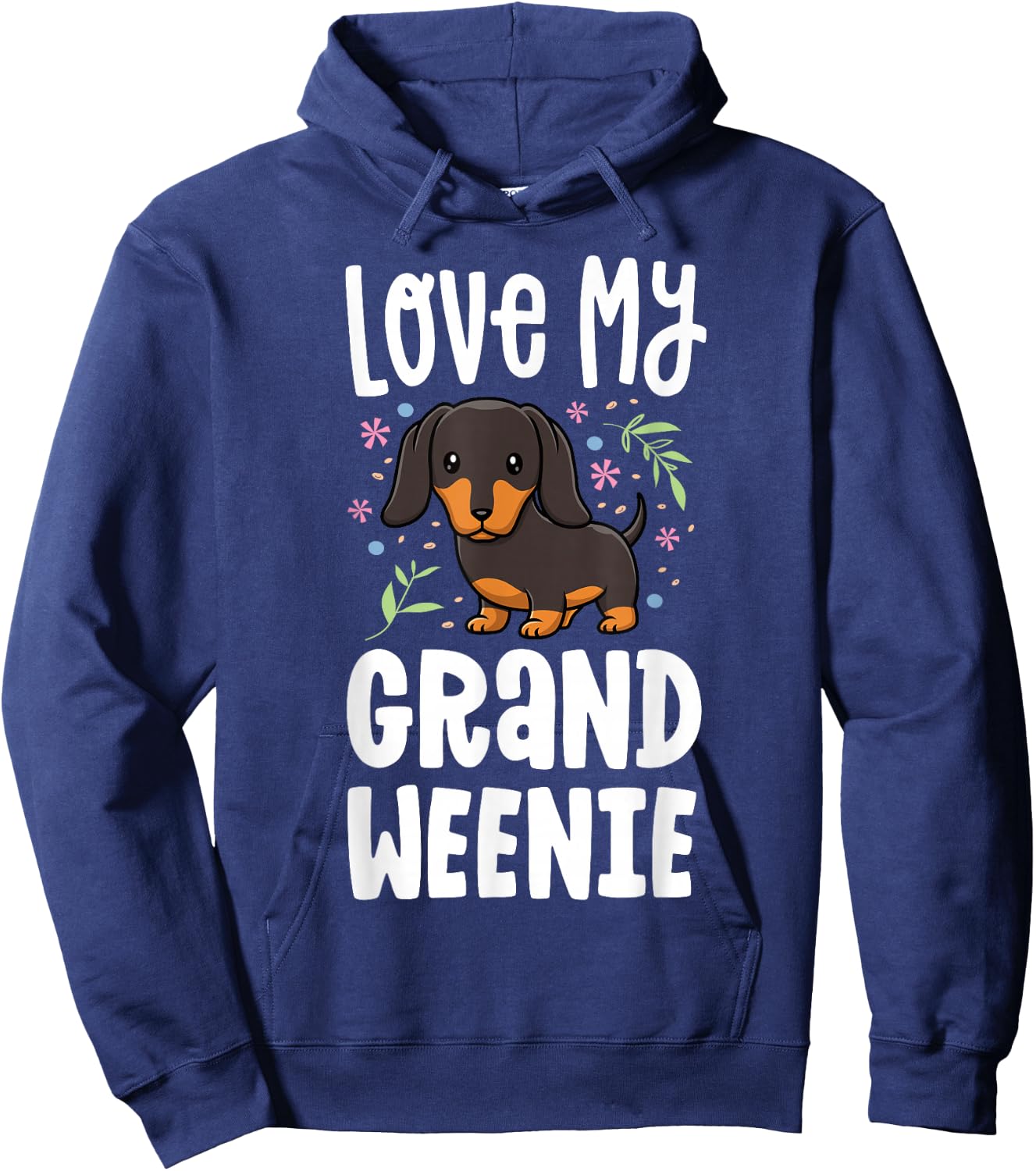 Love My Grand Weenie Dachshund Granddog Grandma Grandpa Hoodie - Hoodie | Navy