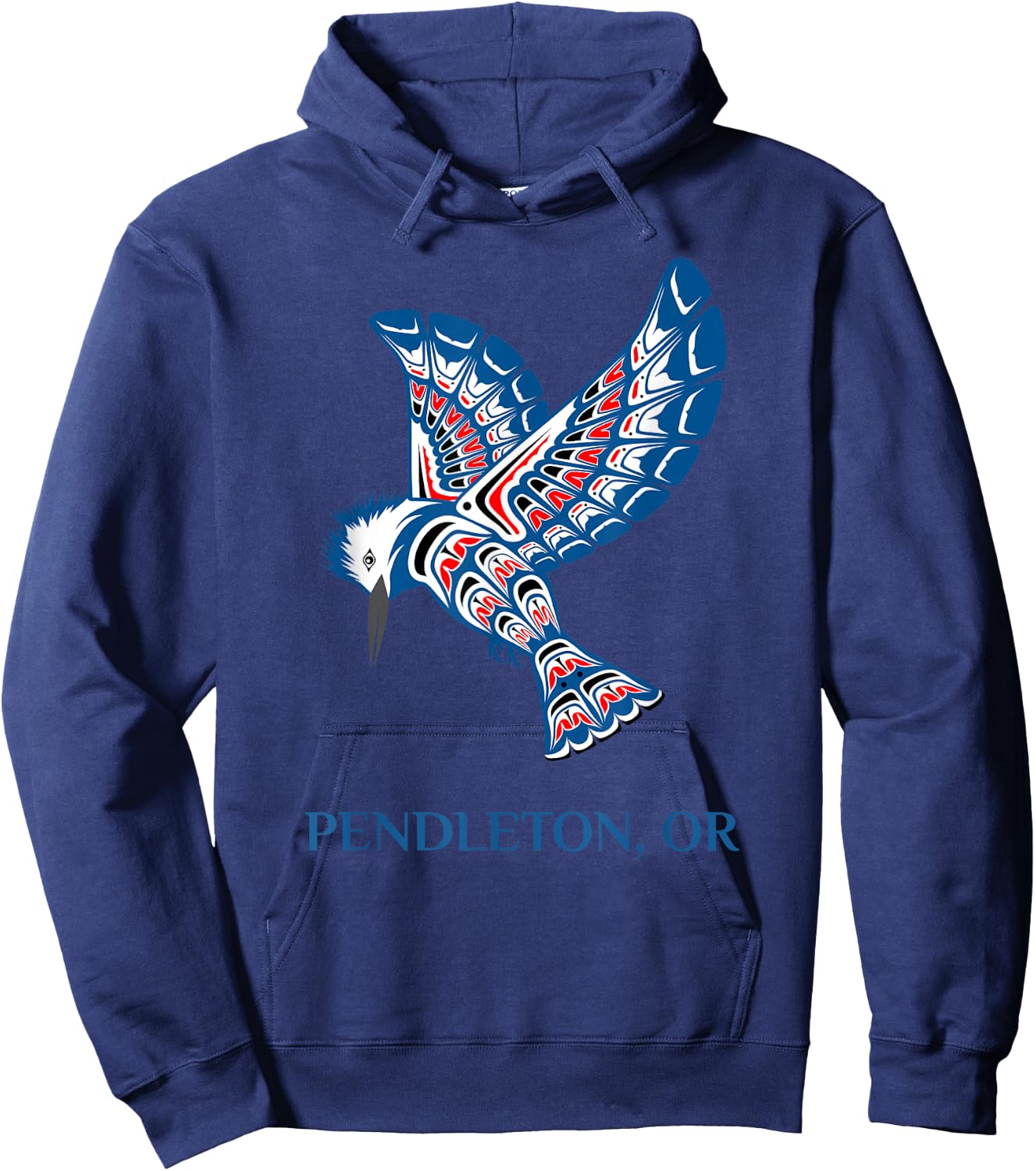 Pendleton Oregon Native American Kingfisher Bird Hoodie - Hoodie | Navy