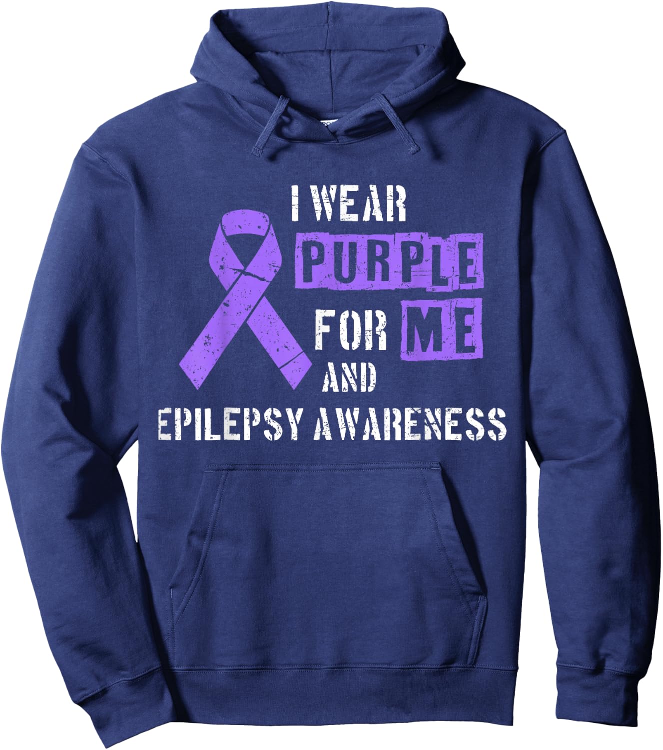 I Wear Purple For Me And Epilepsy Awareness Day Epileptic Hoodie - Hoodie | Navy