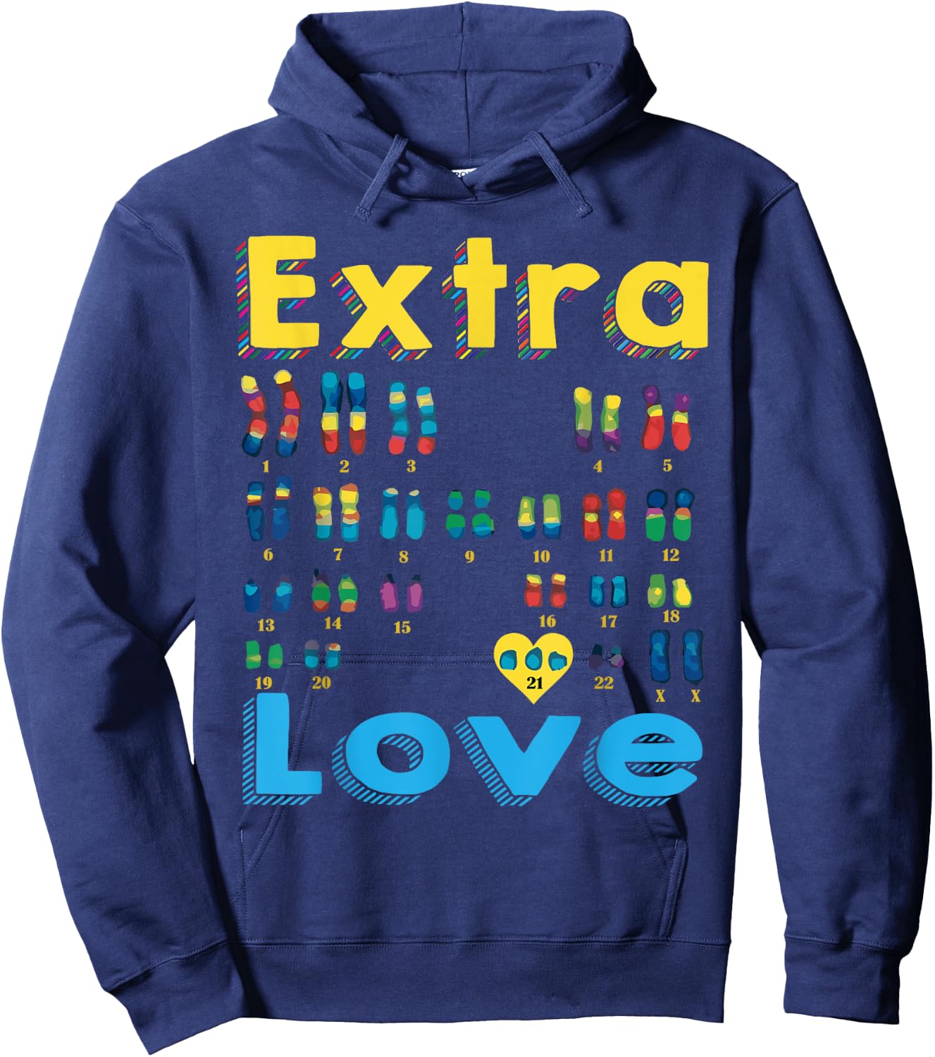 Trisomy 21 XX Extra Chromosome Girl World Down Syndrome Day Hoodie - Hoodie | Navy