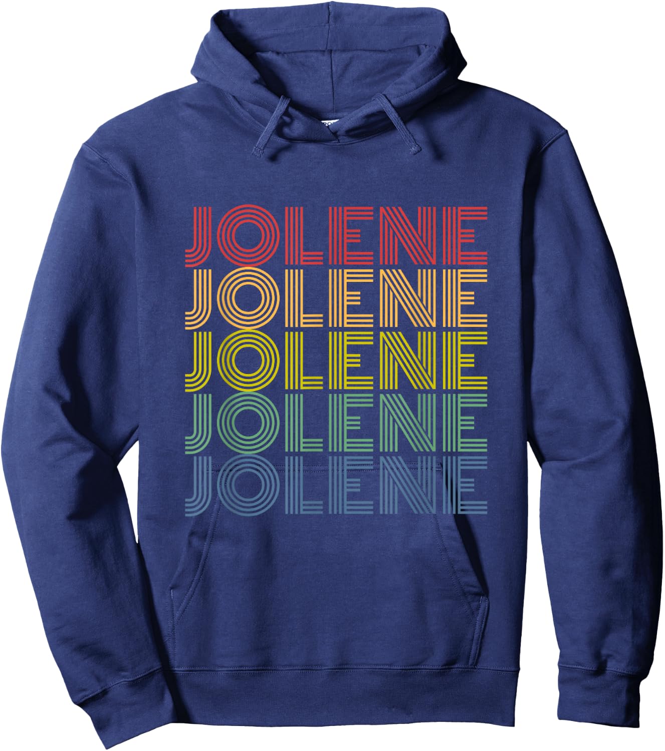 Jolene Retro Wordmark Pattern Vintage Style Hoodie - Hoodie | Navy