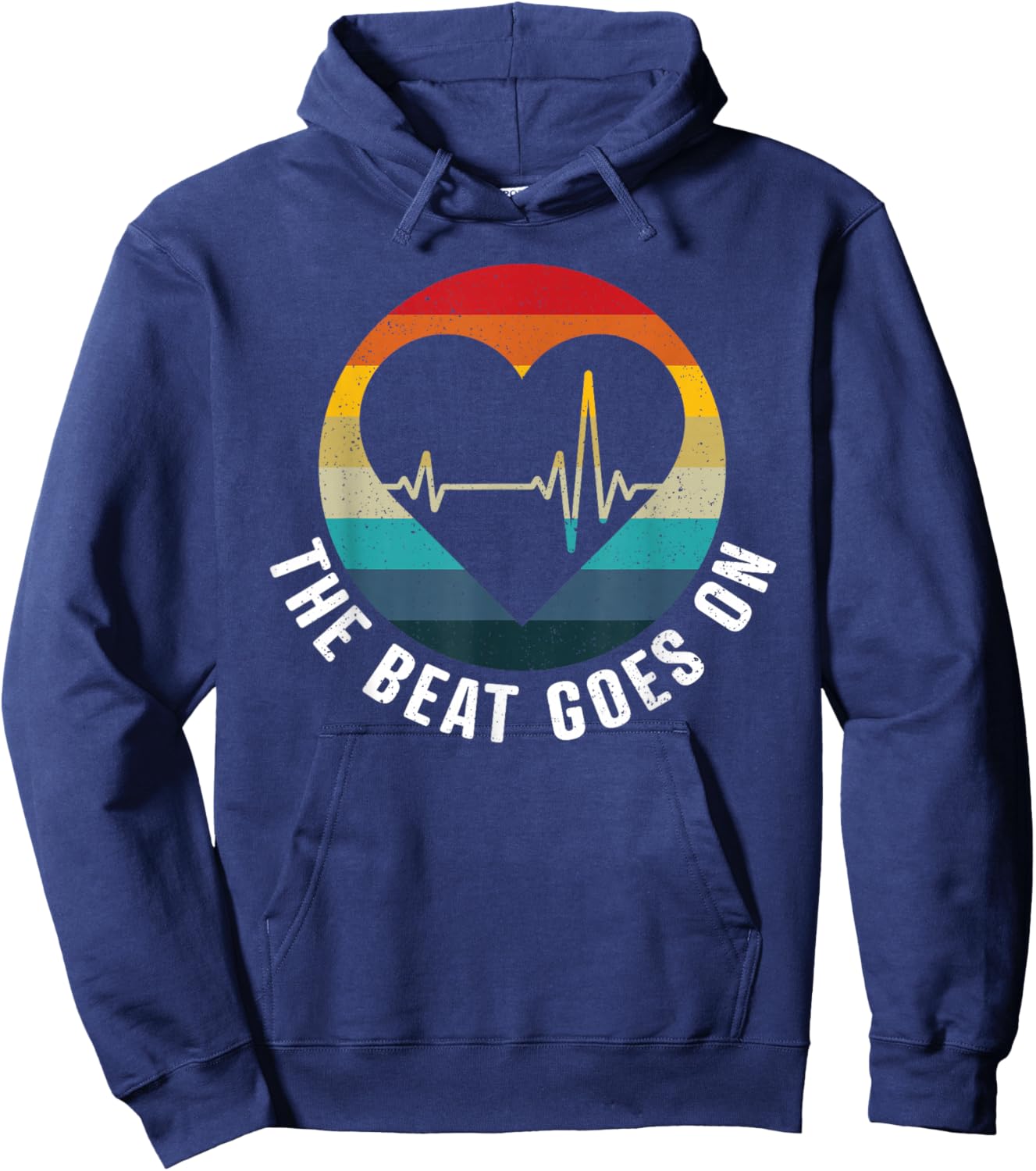 The Beat Goes On - Heart Attack Survivor Get Well Soon Gift Hoodie - Hoodie | Navy