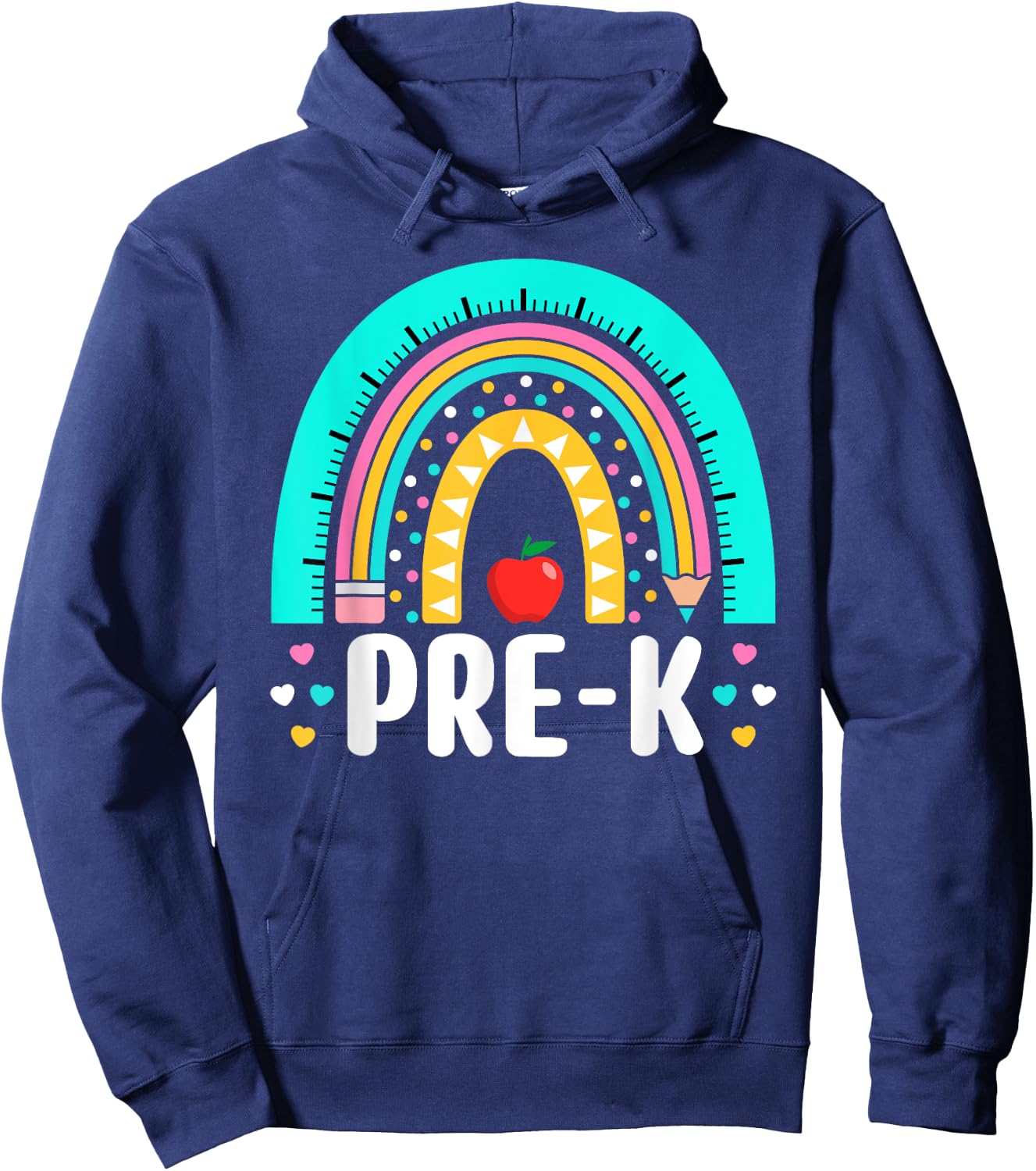 Pre-K Rainbow Teacher Team Pre-K Squad Toddler Girl Boy Hoodie - Hoodie | Navy