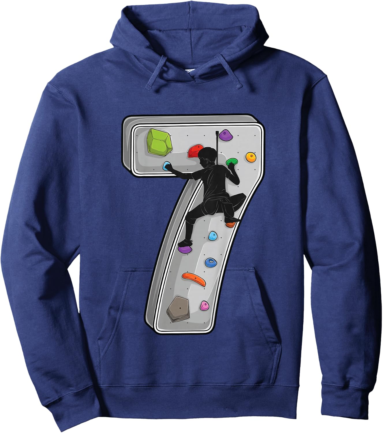 Kids 7 year old rock climbing 7th birthday Adventures Climber Hoodie - Hoodie | Navy
