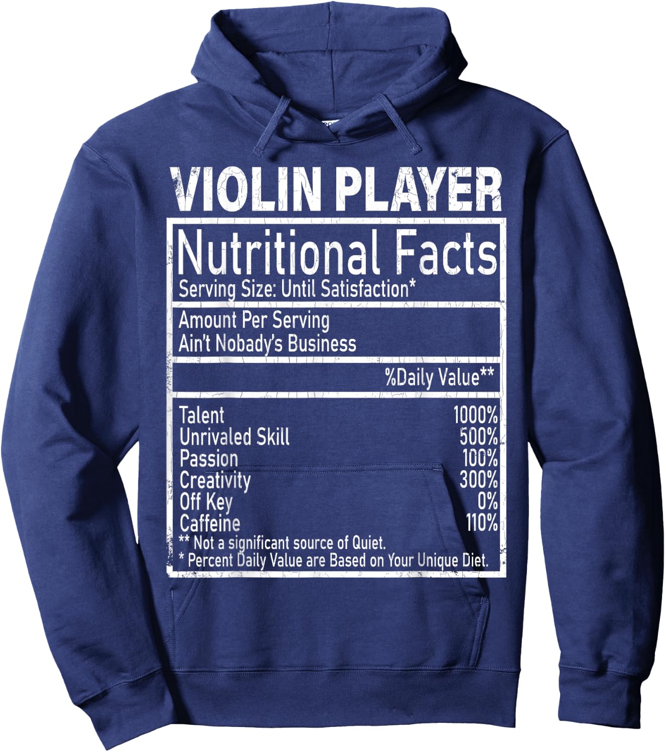 Violin Player Facts Funny Violinist Music Player Graphic Hoodie - Hoodie | Navy
