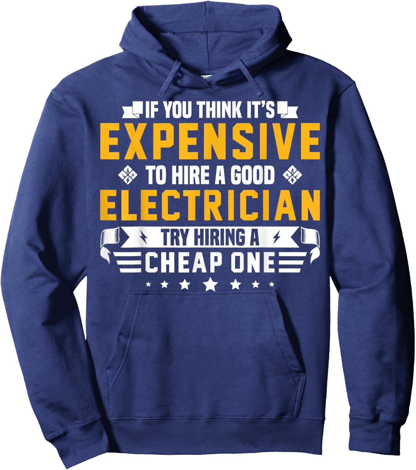 Humorous Electrician Pun Funny Electrician Technician Hoodie - Hoodie | Navy