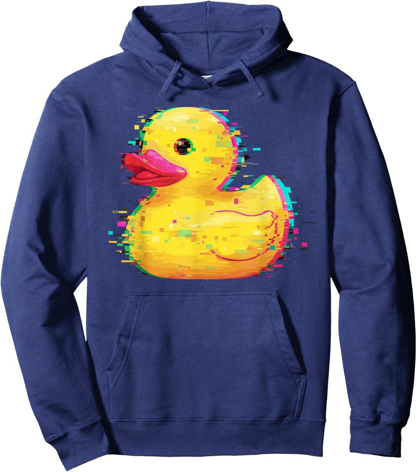 Programmer Glitch Rubber Duck Debugging Coding Hoodie - Hoodie | Navy