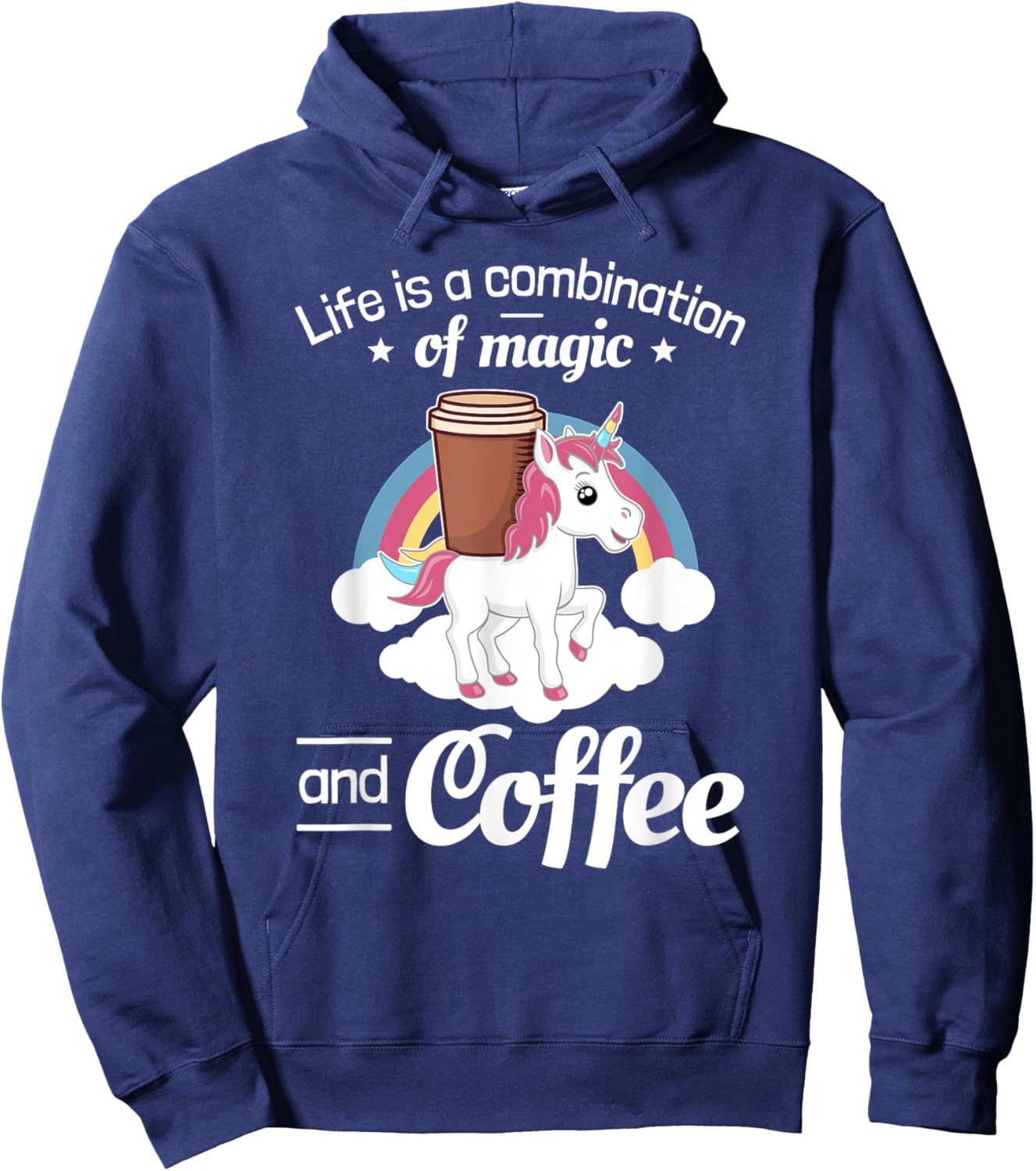 Coffee Unicorn Magic Hoodie - Hoodie | Navy