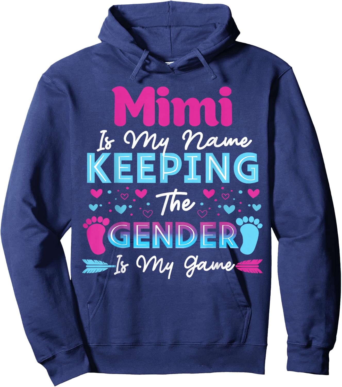 Keeper of The Gender Mimi Baby Shower Gender Reveal Hoodie - Hoodie | Navy