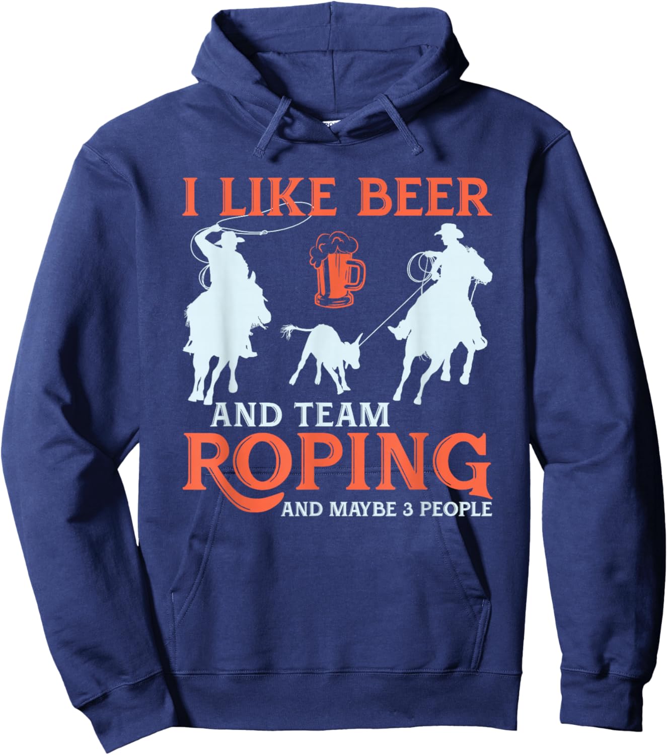 Team Roping Design for a Team Roper Perfect Rodeo Hoodie - Hoodie | Navy