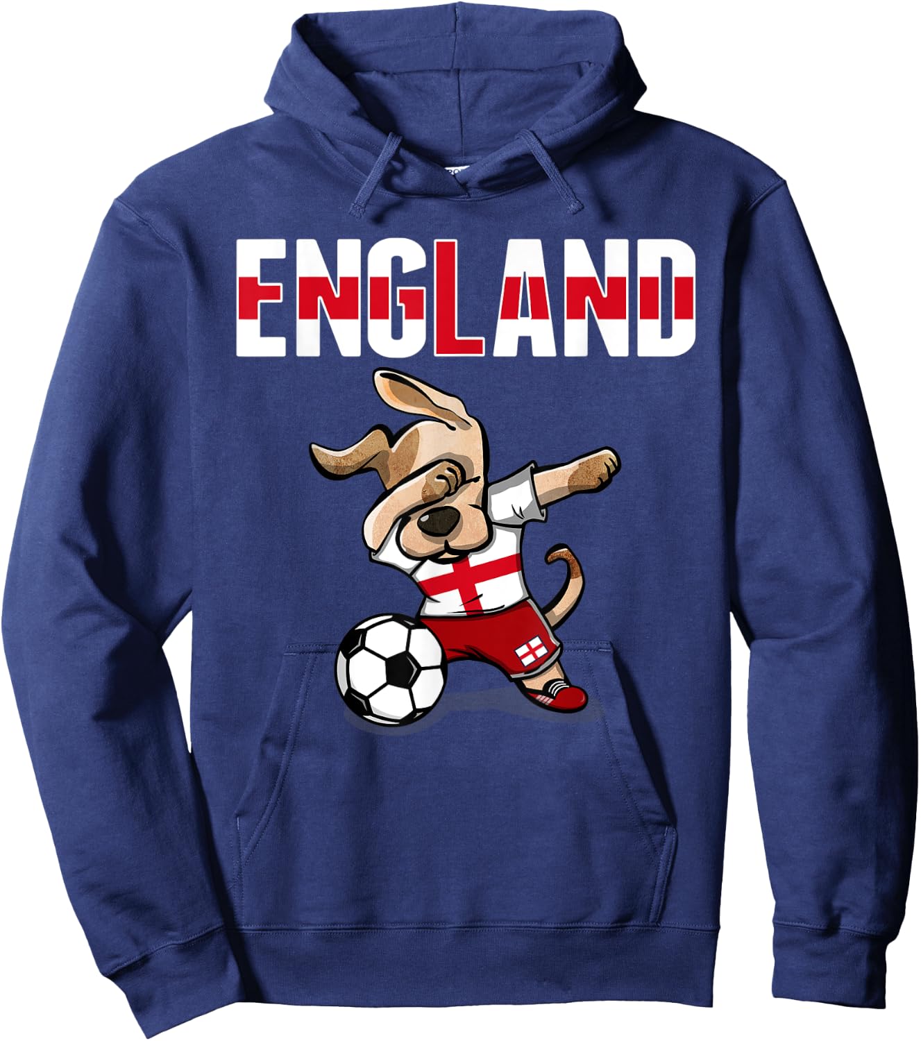 Dabbing Dog England Soccer Fans Jersey English Flag Football Women Kids Hoodie - Hoodie | Navy