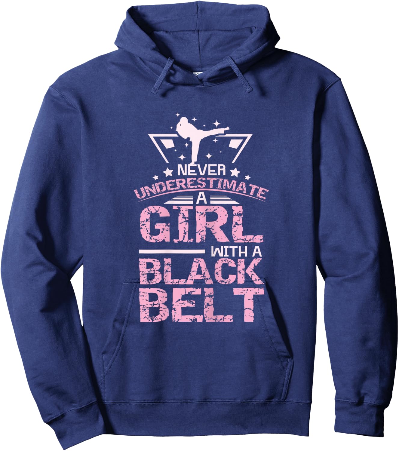 Black Belt Karate Taekwondo Girl Hoodie - Hoodie | Navy