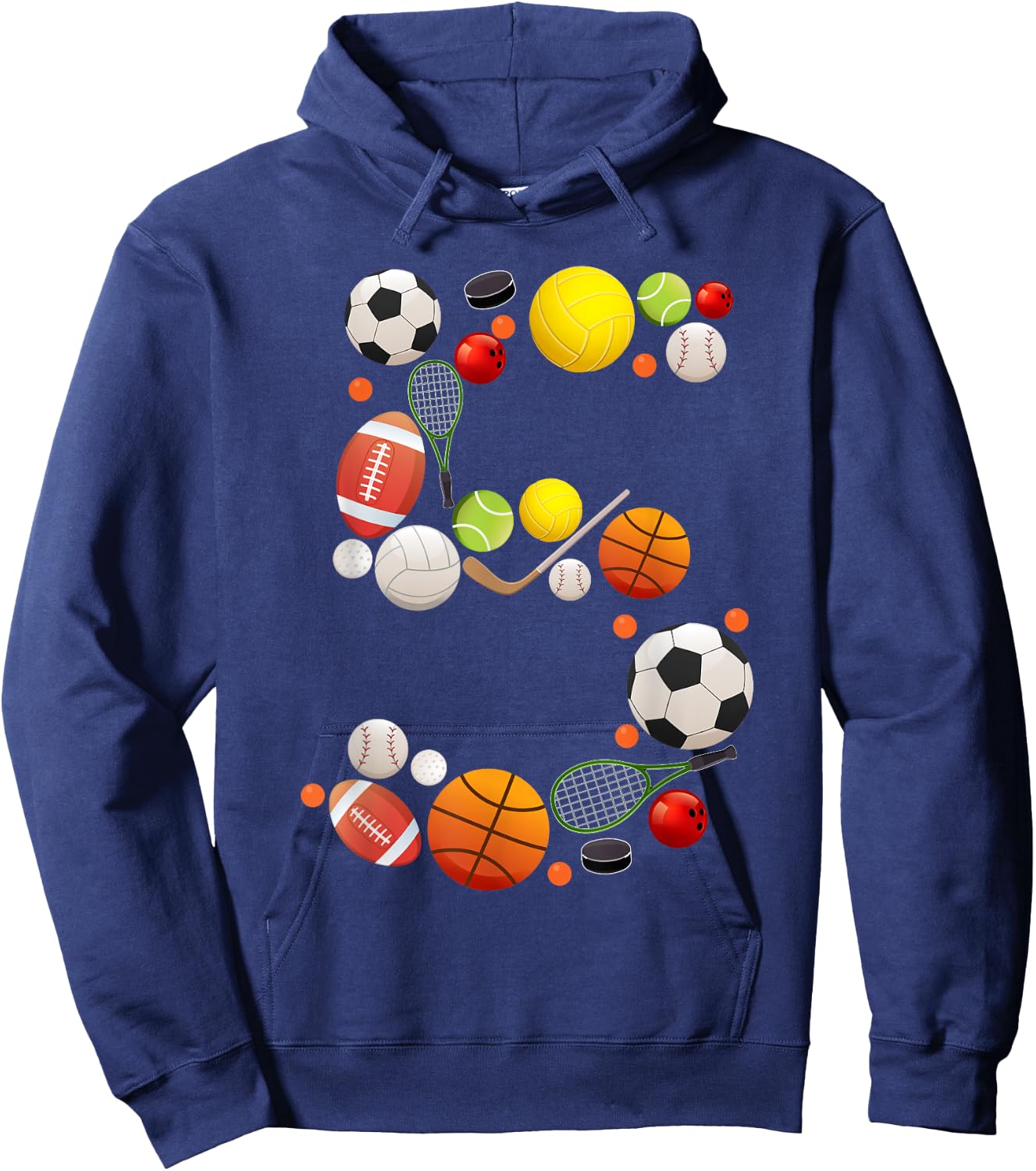 Kids Sports Birthday Shirt 5 Years Old 5th Birthday Boy Hoodie - Hoodie | Navy