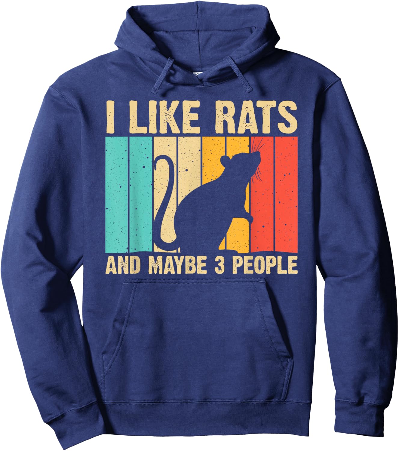 Funny Rat Design Rat Lover Men Women Mouse Rodent Introvert Hoodie - Hoodie | Navy