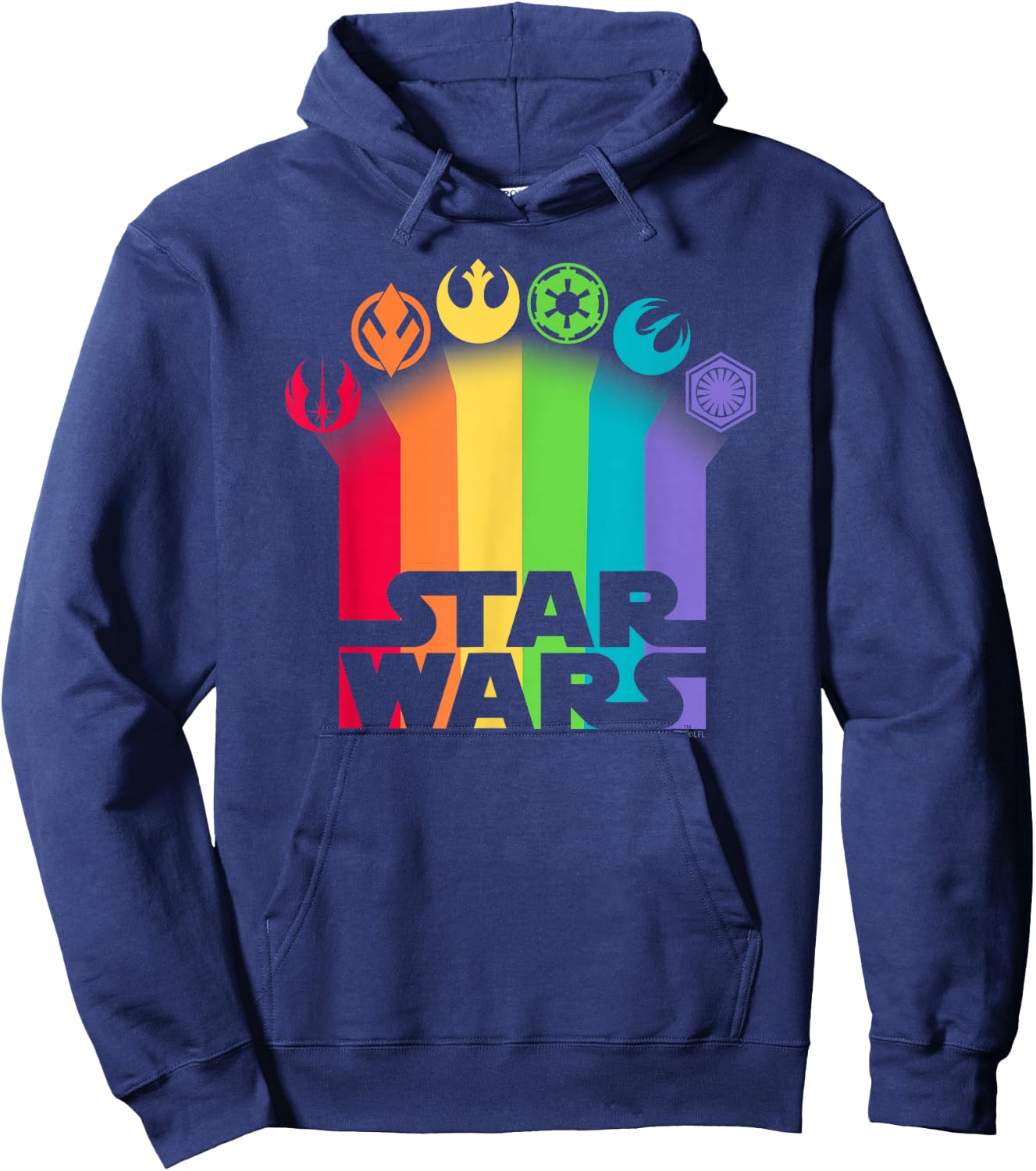 Star Wars Logo with Pride Icons Hoodie - Hoodie | Navy