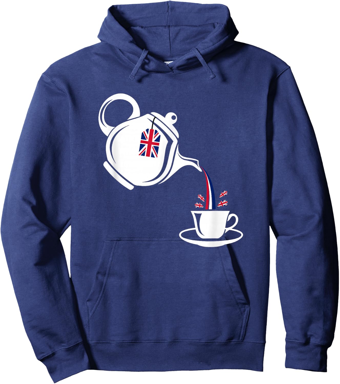 Time For Tea England - English Novelty Souvenir Memorabilia Hoodie - Hoodie | Navy