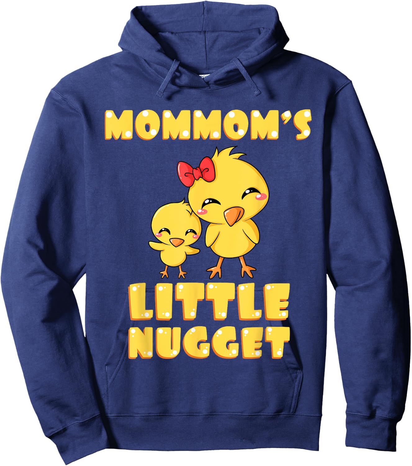 Mommom's Little Nugget Chicken Lover Grandma Mother's Day Hoodie - Hoodie | Navy