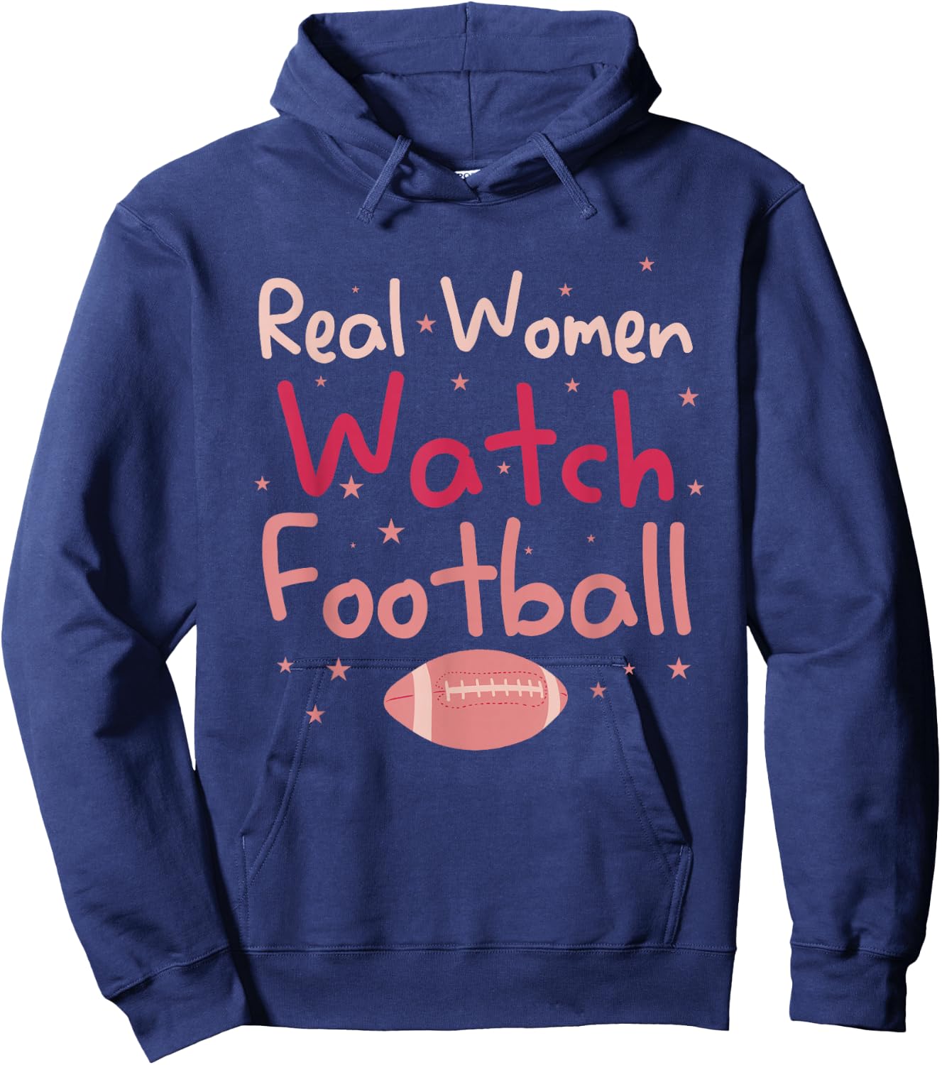 Real Women Watch Football Rugby Lineman Fan Hoodie - Hoodie | Navy